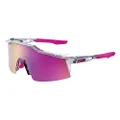 100% SPEEDCRAFT SL Sport Performance Cycling Sunglasses (Polished Translucent Grey - Purple Multilayer Mirror Lens)