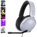 Sony MDRG300/W INZONE H3 Wired Gaming Headset, White Bundle with 2 YR CPS Enhanced Protection Pack and Tech Smart USA Audio Entertainment Essentials Bundle 2020