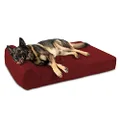 Big Barker 7" Pillow Top Orthopedic Dog Bed - XL Size - 52 X 36 X 7 - Burgundy - For Large and Extra Large Breed Dogs (Headrest Edition)