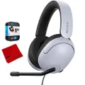 Sony MDRG300/W INZONE H3 Wired Gaming Headset, White Bundle with Deco Photo Microfiber Cleaning Cloth and 1 YR CPS Enhanced Protection Pack