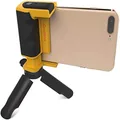 Adonit Photogrip (Yellow) Stabilizer Hand Grip Phone Holder with Bluetooth Remote Shutter, Mini Tripod, Travel Bag, Mini Stylus Kits for iPhone, Android, Samsung, LG, Google Pixel, HTC, Smart Phone