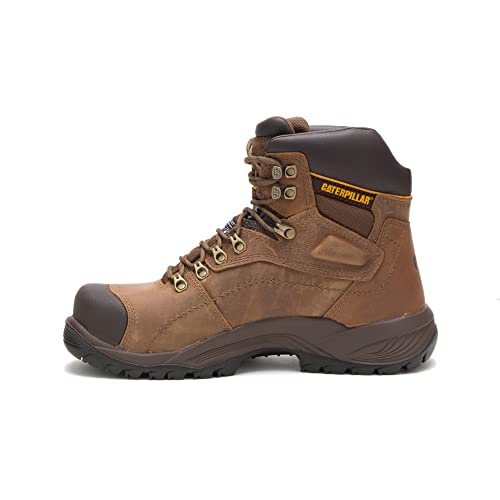 Caterpillar Men's Diagnostic Steel-Toe Waterproof Boot,Dark Beige,8 W US