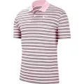 Nike Men's Dri-fit Victory Stripe Polo, Pink Foam/Dust/White, X-Large
