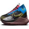 Nike Women's React Pegasus Trail 4 Gore-Tex Trail Running Shoe (Black/Light Photo Blue/Track Red/Vivid Sulfur, US Footwear Size System, Adult, Women, Numeric, Medium, 8)