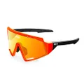 KOO Spectro Sunglasses I Performance Eyewear for Road, Triathlete & Cyclocross Sports - Orange Fluo