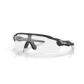 Oakley Men's Oo9208 Radar Ev Path Rectangular Sunglasses, Steel/Clear Black Iridium Photochromic, 38 mm
