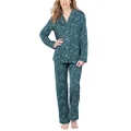 PajamaGram Women Pajamas Soft Cotton - Woman Pajamas Set, Green Floral, L 12-14