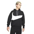 Nike Sportswear Swoosh Tech Fleece Men's Pullover Hoodie (Large, Black/White/White)