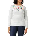 Joules Harbour Luxe Long Sleeve Jersey Top, Grey Leopard, US6