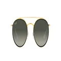 Ray-Ban Women's Rb3647n Double Bridge Round Sunglasses, Legend Gold/Grey Gradient, 51 mm