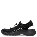 KEEN Women's Uneek Astoria Breathable Lifted Heel Two Cord Casual Water Sandals, Black/Black, 7