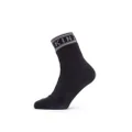 SEALSKINZ Mautby Waterproof Warm Weather Ankle Length Socks with Hydrostop, Black/Grey, Medium
