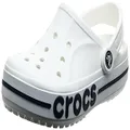 Crocs Kids' Classic Clog, White/Navy, 15 Women/13 Men