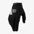 100% RIDECAMP Women's Motocross & Mountain Biking Gloves - Lightweight MTB & Dirt Bike Riding Protective Gear (L - BLACK)