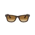 Ray-Ban Rb2140f Original Wayfarer Low Bridge Fit Square Sunglasses, Brown on Yellow Havana/Clear Gradient Brown, 52 mm
