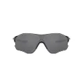 Oakley Men's OO9313 EVZero Path Asian Fit Rectangular Sunglasses, Polished Black/Prizm Black Polarized, 38 mm