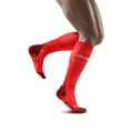 CEP Men's Running Compression Ultralight Run Socks For Performance, Lava/Dark Red, 3