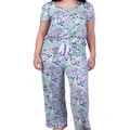 Amanda Blu Women’s Classic Pajamas Top & Pants Lounge/PJ Set (Purple Sage Succulents), Super Soft, Comfy Wide Leg, Purple Sage Succulents, Small
