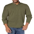 Wrangler Authentics Men’s Sweater Fleece Quarter-Zip, Olive Night, Large