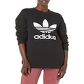 adidas Originals Women's Trefoil Crew Sweatshirt, Black/White, LG
