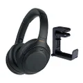 Sony WH-1000XM4 Wireless Noise Canceling Over-Ear Headphones (Black) Bundle with Headphone Hanger Mount (2 Items)