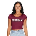 Lojobands Women's Tailgate Outfit College Fitted Cropped Tee Crop Top Made in USA One Size Fits Most, Fordham Rams - Maroon, One Size