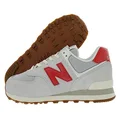New Balance Men's 574 V2 Sneaker, White/Red, 11.5