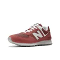 New Balance Unisex-Adult 574 V2 Familiar Ground Sneaker, Red/White, 11.5 Wide Women/10 Men