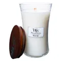 Wood.Wick WW White Teak, Highly Scented Candle, Classic Hourglass Jar, Large 7 inches, 21.5 OZ