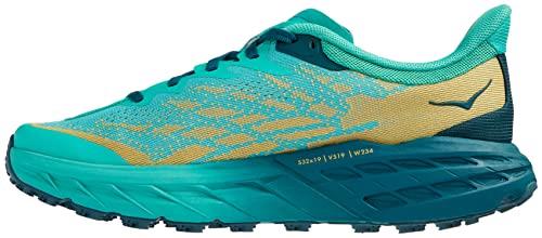 HOKA ONE ONE Womens Speedgoat 5 Textile Synthetic Deep Teal Water Garden Trainers 7 US