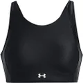 Under Armour Women's UA Infinity Mid High Neck Shine Sports Bra - 1373854-001 - Black/White - L