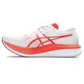 ASICS Women's Magic Speed 3 Running Shoe, 8, White/Sunrise RED