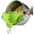 Kitchen Gizmo Snap 'N Strain Strainer, Clip On Silicone Colander, Fits all Pots and Bowls - Lime Green