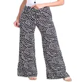 Popana Women’s Casual Wide Leg Flare Comfy Palazzo Lounge Pants Plus Made in USA DT22 Polka Dot 3X