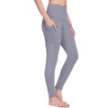 BALEAF Fleece Lined Leggings Women Winter Warm High Waisted Tights Yoga Hiking Water Resistant Pants with Pockets Blue Ice XXL