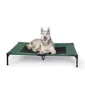 K&H Pet Products Elevated Cooling Outdoor Dog Bed Portable Raised Dog Cot Green/Black X-Large 32 X 50 X 9 Inches