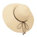 Women Sun Straw Hat Floppy Wide Brim Summer Beach Hats Foldable Outdoor UPF 50, Beige, One Size