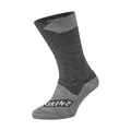 SEALSKINZ Unisex Waterproof All Weather Mid Length Sock, Black/Grey Marl, X-Large