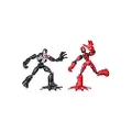 Marvel Spider-Man Bend and Flex Venom Vs. Carnage Action Figure Toys, 6-inch Flexible Figures, For Kids Ages 4 And Up