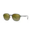 Ray-Ban Rb4341ch Chromance Square Sunglasses, Sanding Grey/Green Mirrored Gold Gradient Polarized, 51 mm