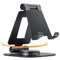 Nulaxy Rotatable Cell Phone Stand, Fully Adjustable Foldable Desktop Phone Holder Cradle Dock, Thick Case Friendly, Compatible with All Phones, Nintendo Switch 4-10'' Desk Accessories