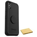 OtterBox + Pop Defender Series Case for iPhone Xs MAX (ONLY) Non-Retail Packaging - Includes Cleaning Cloth - Black