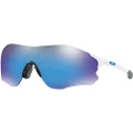 Oakley Men's OO9313 EVZero Path Asian Fit Shield Sunglasses, Polished White/Prizm Sapphire, 38 mm