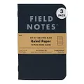 Field Notes 3-Pack Pitch Black Memo Books (3.5" X 5.5"), Ruled, 48 Pages | Thin Pocket Sized EDC Notebook With 90 GSM Paper & Paperback Cover | Work Notebooks For Note Taking | Made in the USA