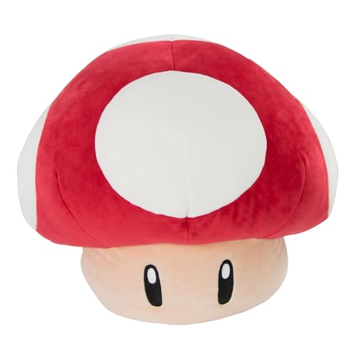Tomy Nintendo Merchandise Club Mocchi-Mocchi Mario Kart Large Mushroom Plush Figure, 16-inch Size