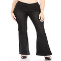 Jvini Women's High Waisted Pull-On Stretch Denim Curvy Bootcut Jeans (XX-Large, Black)