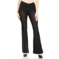 Jvini Women's High Waisted Pull-On Stretch Denim Curvy Bootcut Jeans (XX-Large, Black)