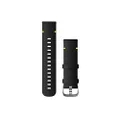 Garmin Quick Release Bands (20 mm), Black Leather with Silver Hardware