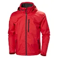 Helly Hansen Men's Crew Hooded Waterproof Windproof Breathable Rain Coat Jacket, 162 Red, Medium
