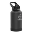 Takeya Pickleball Stainless Steel Insulated Water Bottle With Choice Of Lid And Carry Handle, 64 Ounce, Ace Black